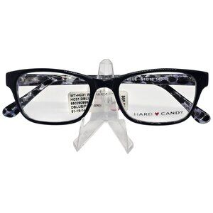 Hard Candy Women's Blue Patterned Rectangle Eyeglass Frames 51-18-140 HC31